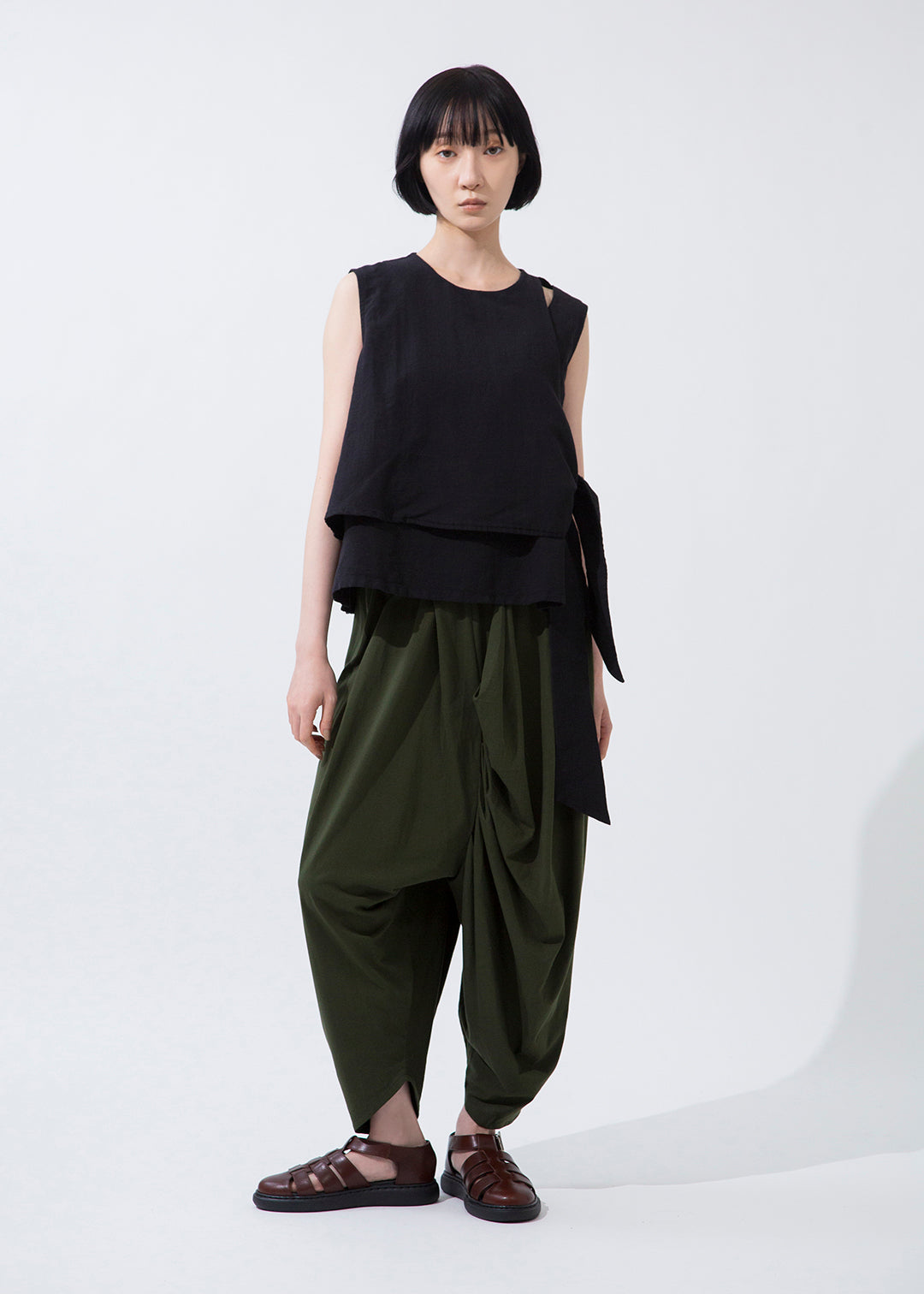 Sculpted Drape Pants Cotton Jersey