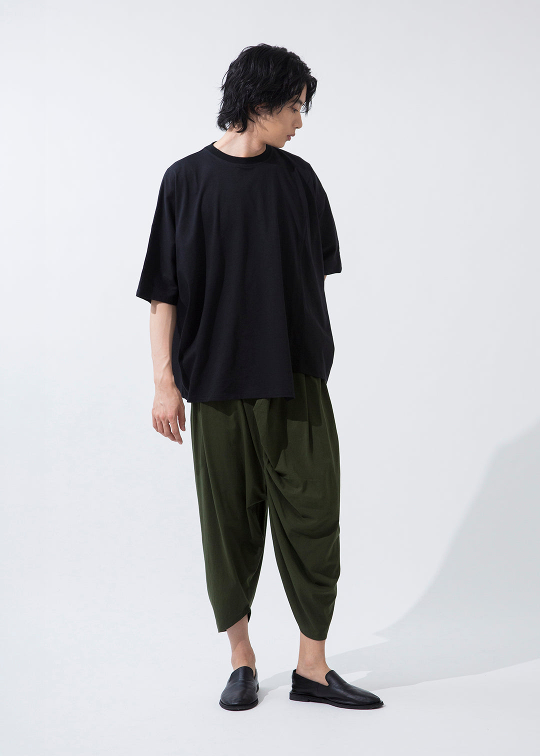 Sculpted Drape Pants Cotton Jersey