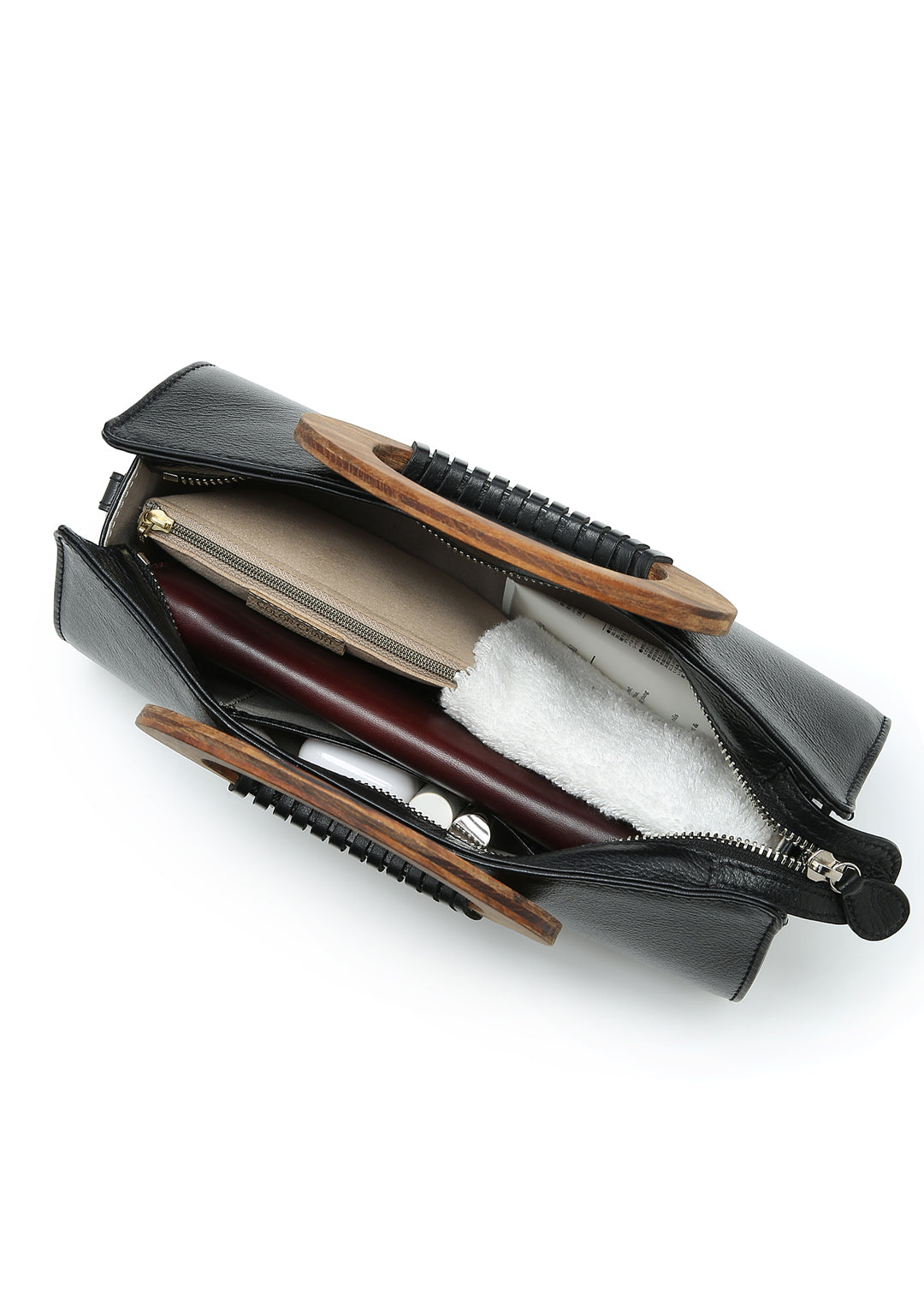 Wood Handle Bag (leather)