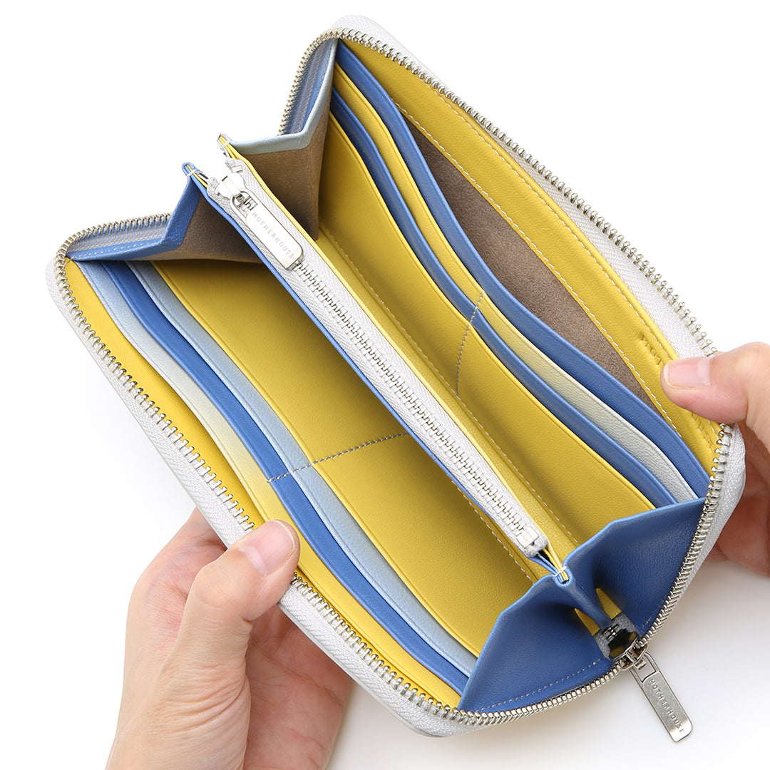 Irodori Tri-color Round Long Wallet