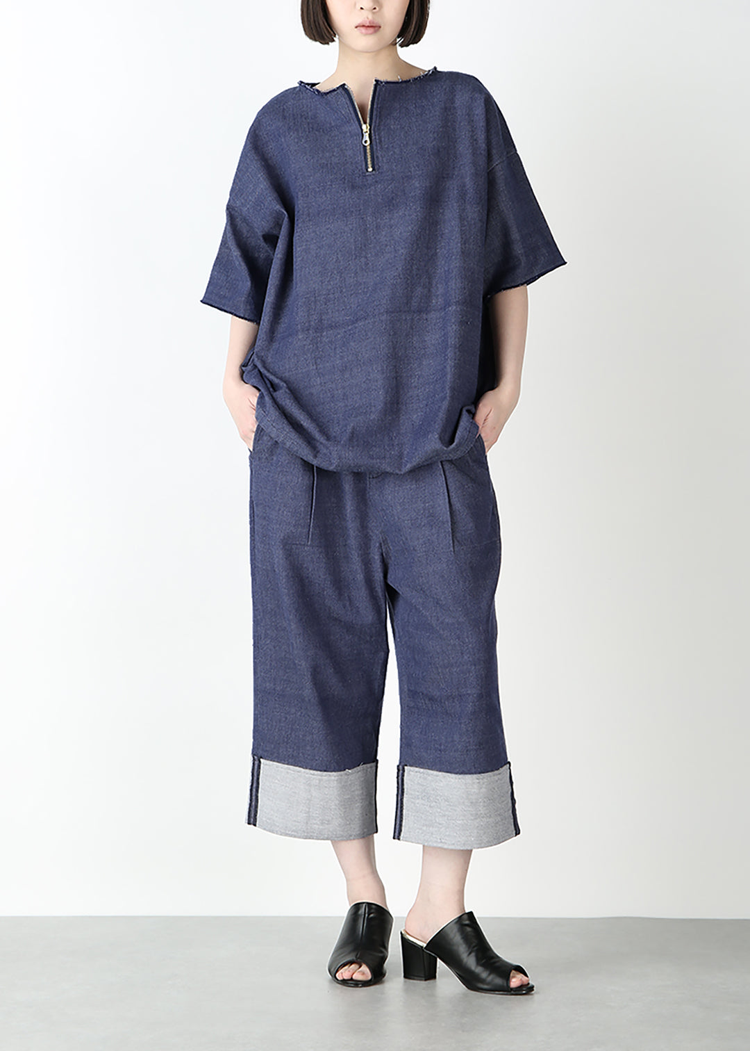 Rinne Zip-up Tops Recycled Denim