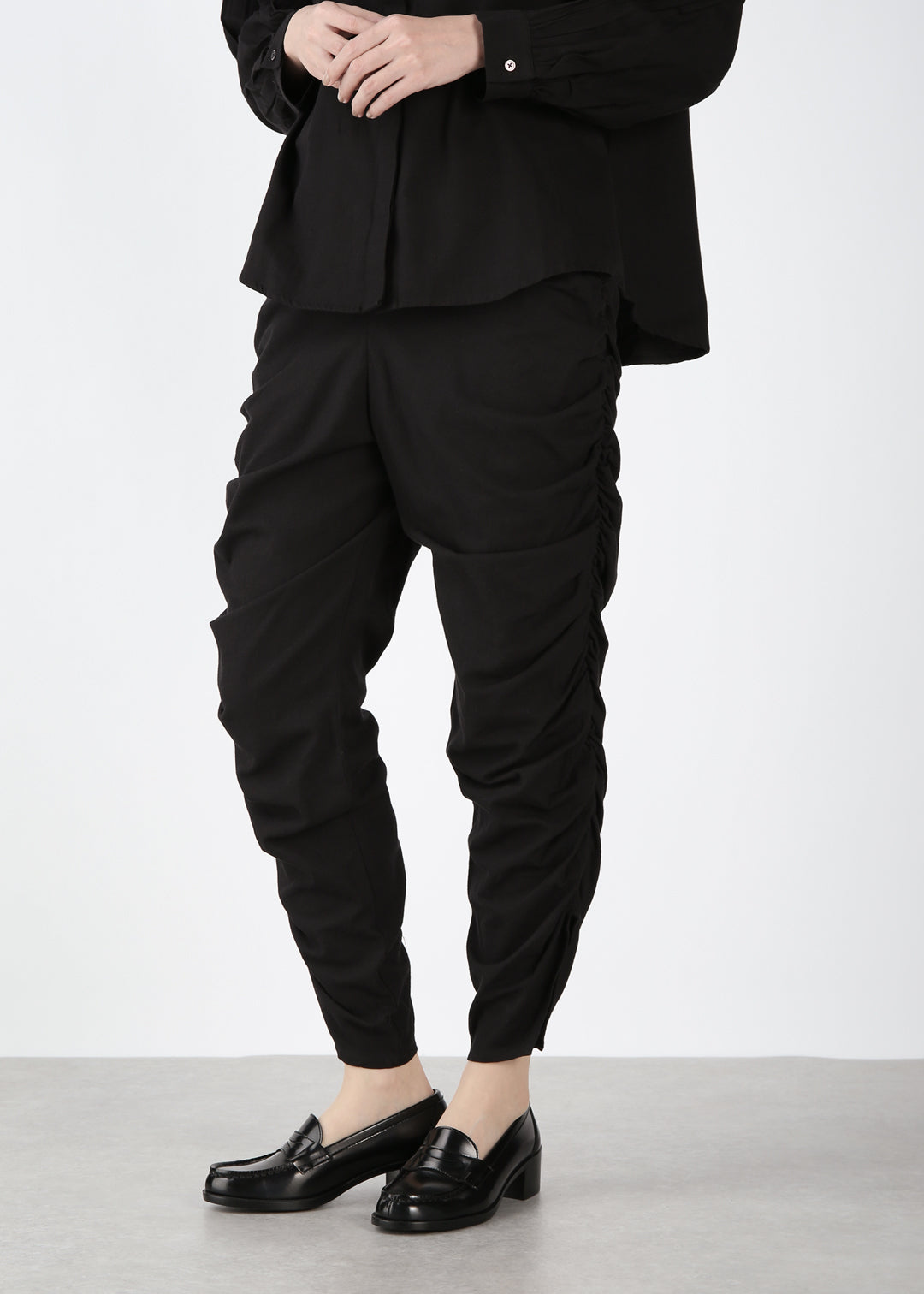 Yui Side Shirring Pants 150tw Khadi