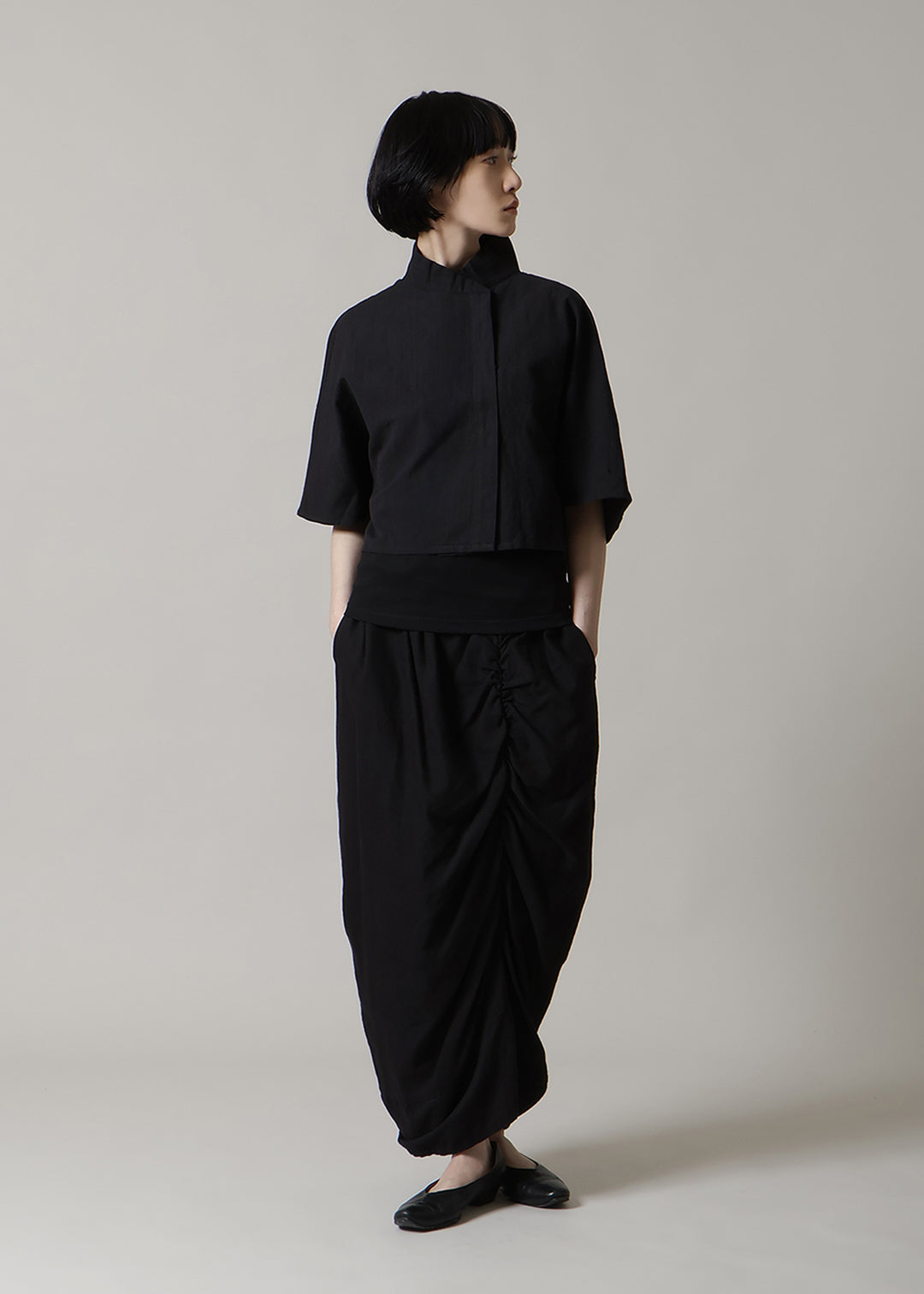 Yui Shirring Skirt Linen Khadi