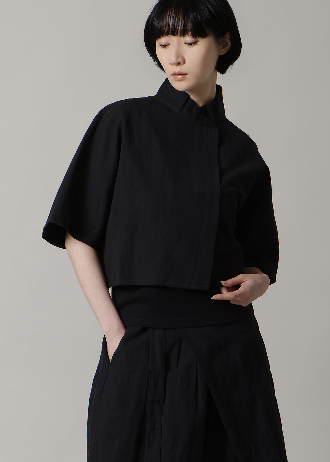 Hiyaku Bolero Shirt Linen Khadi