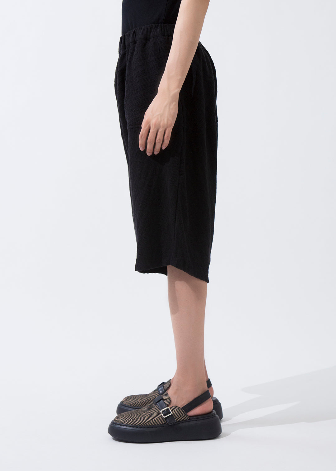 Yuragi Cropped Pants Dobby Gauze