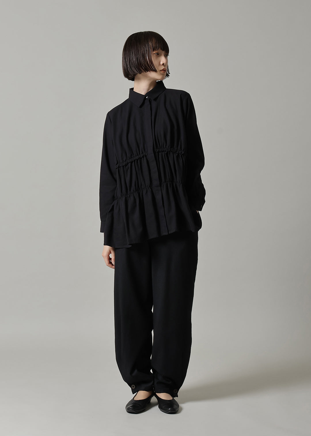 Yui Shirring Shirt 150tw Khadi