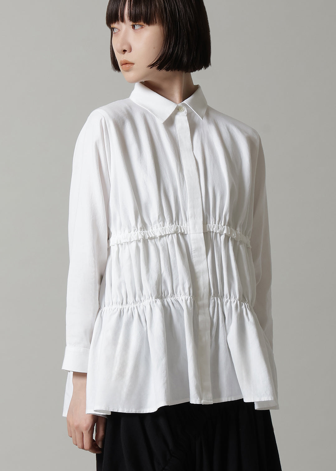 Yui Shirring Shirt 150tw Khadi