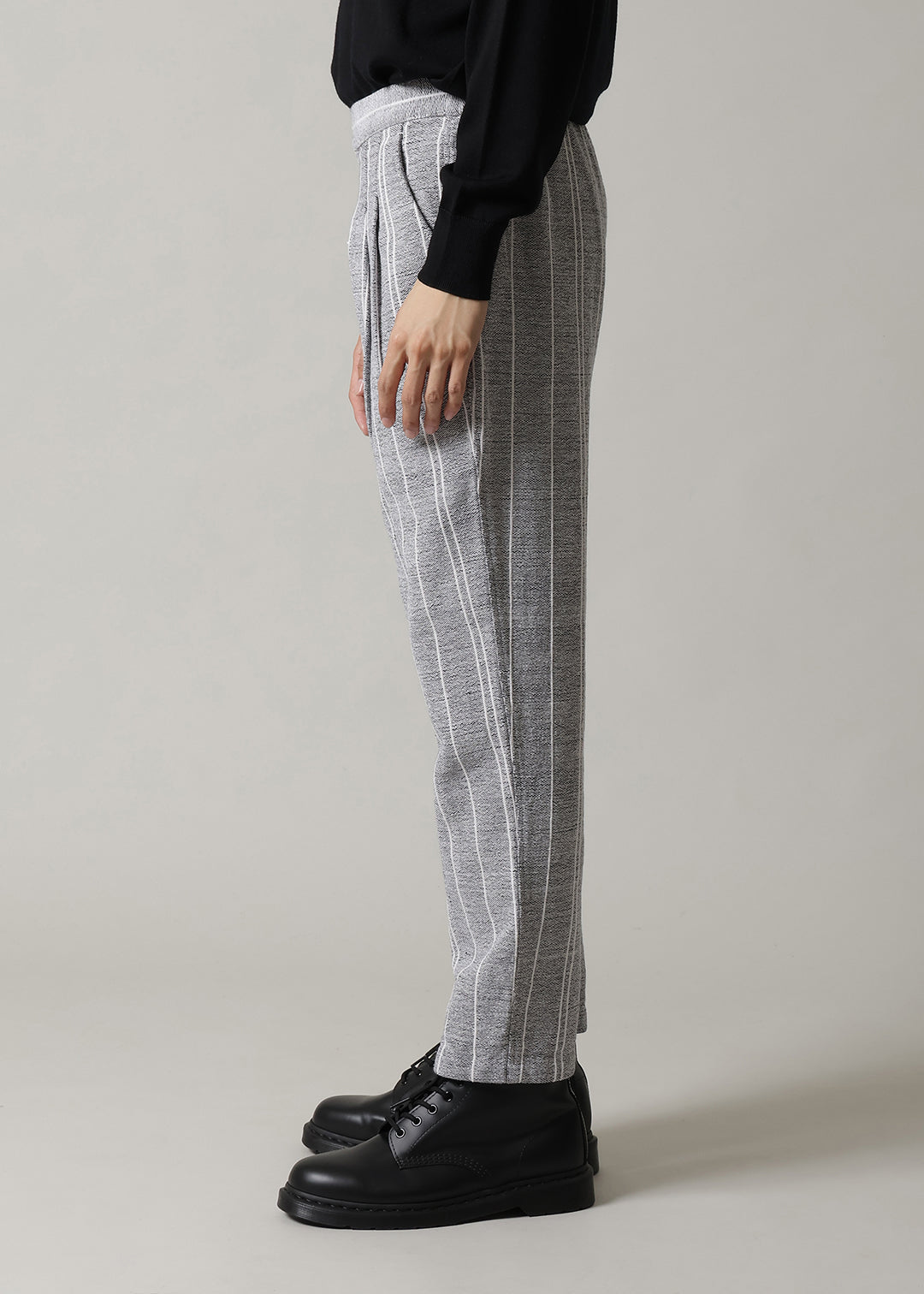 Kaname Gathered Pants Thick Stripe