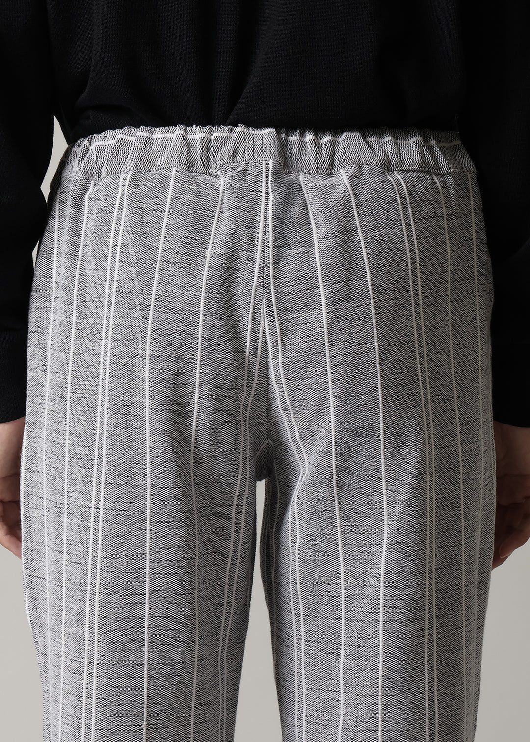 Kaname Gathered Pants Thick Stripe