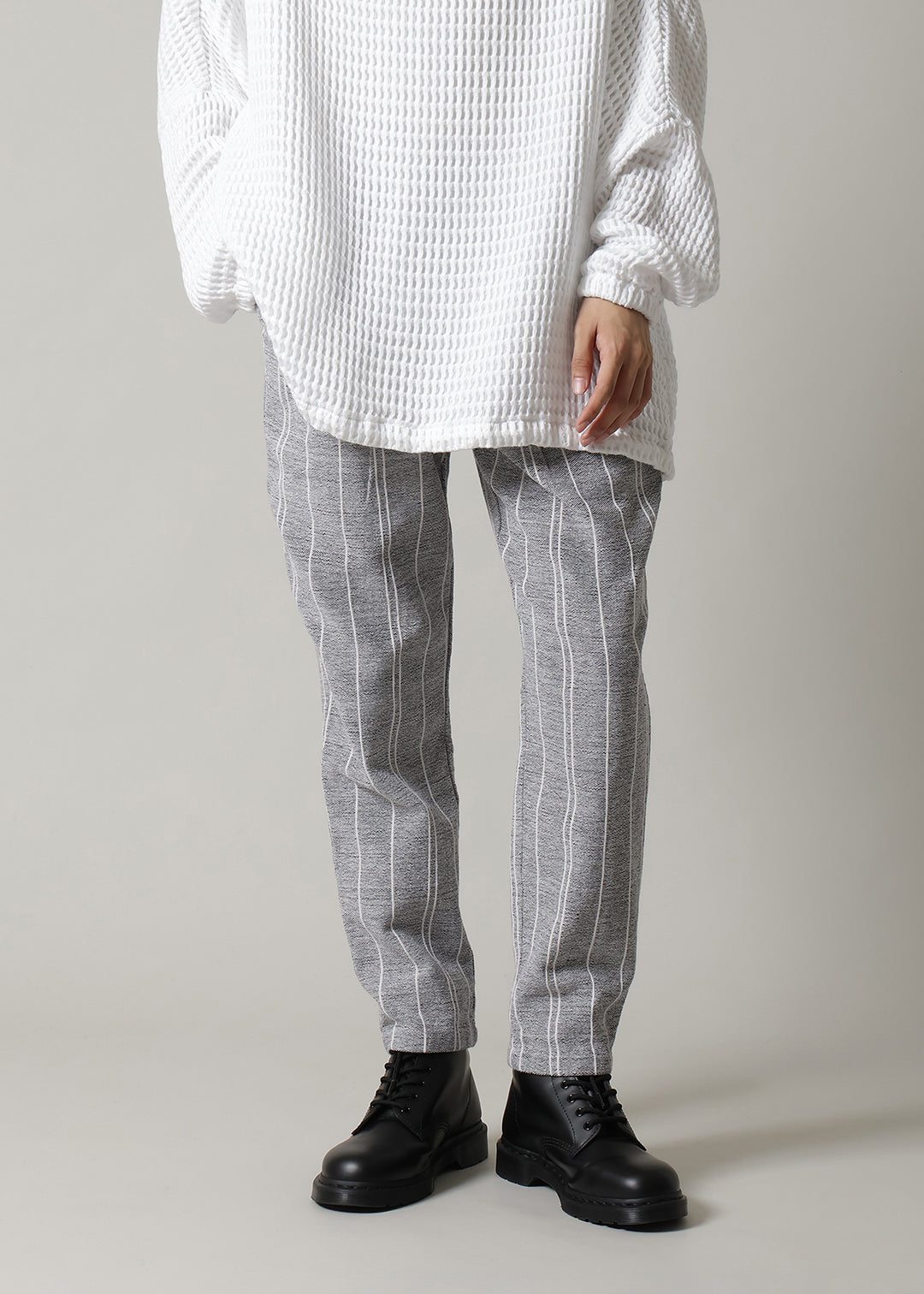Kaname Gathered Pants Thick Stripe