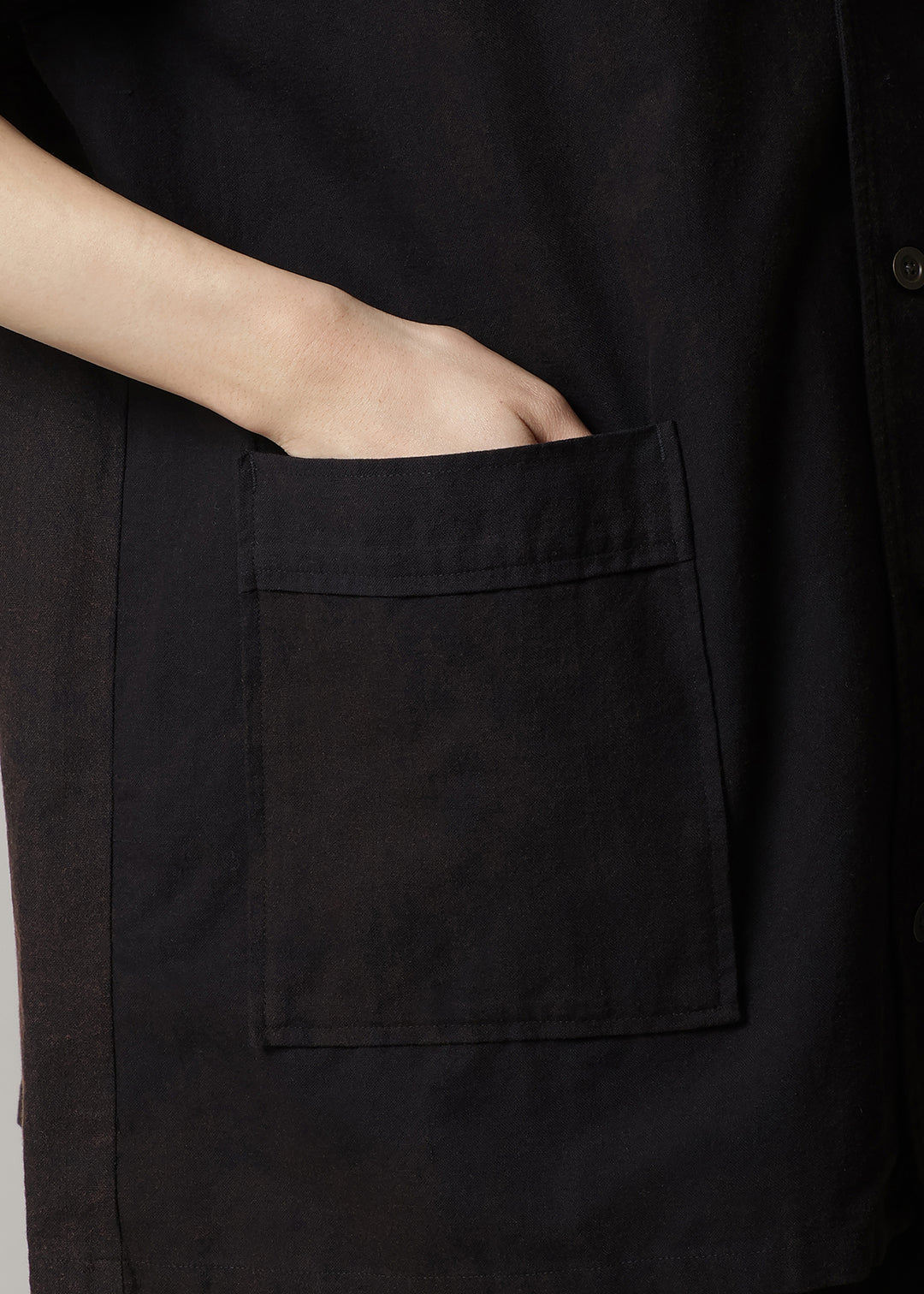Kaname Open Collar SH Washed Khadi