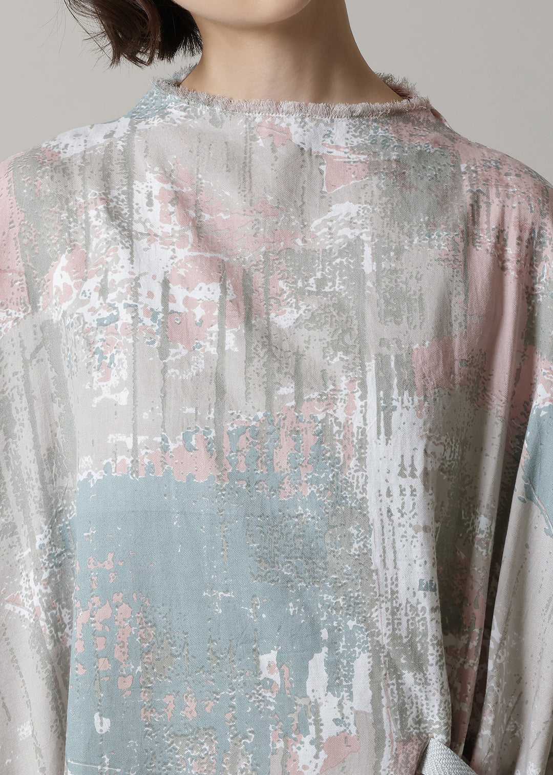 Obi High Neck OP Printed Khadi