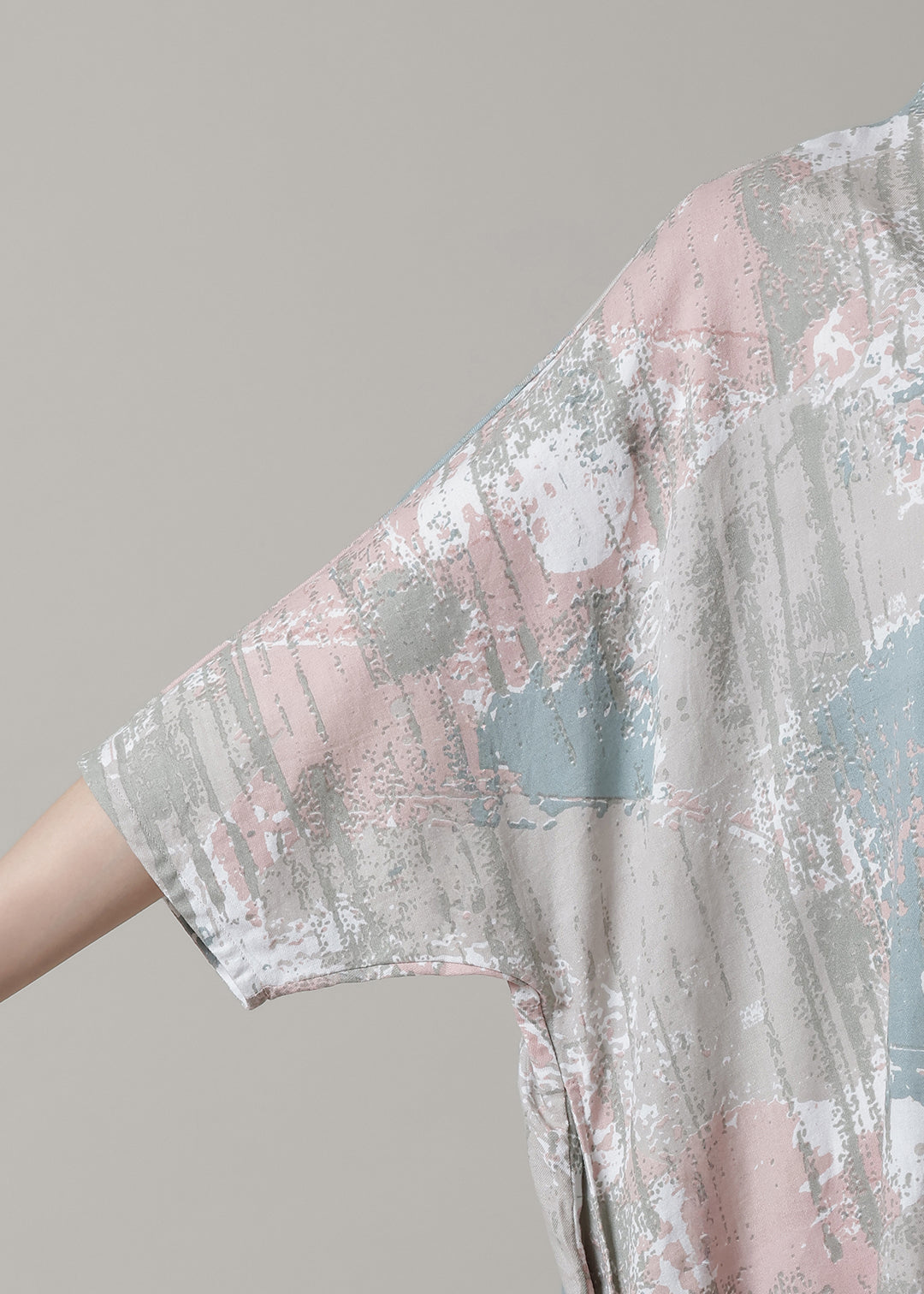 Obi High Neck OP Printed Khadi
