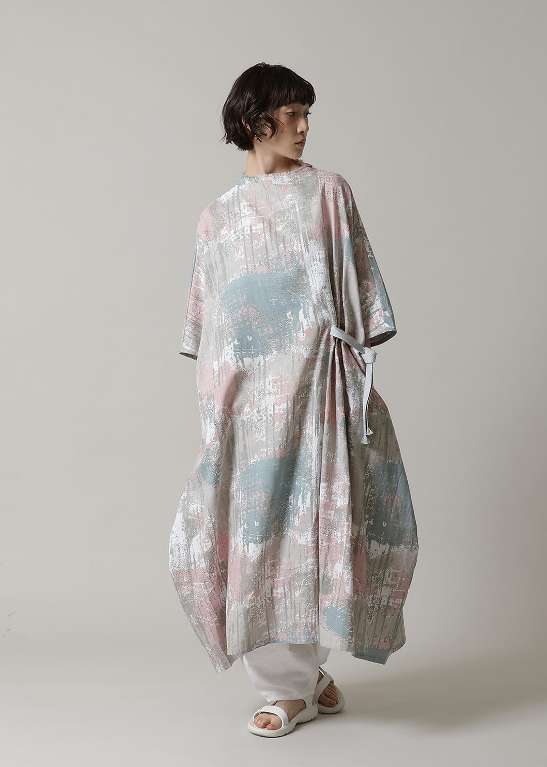 Obi High Neck OP Printed Khadi