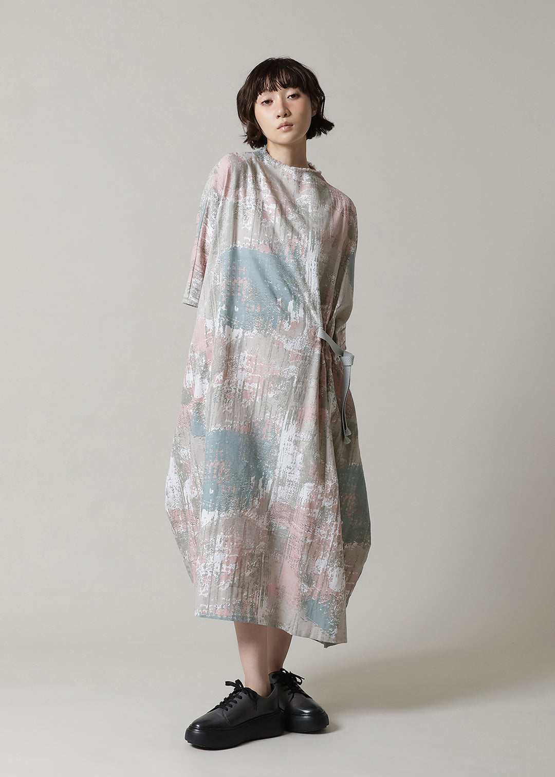 Obi High Neck OP Printed Khadi