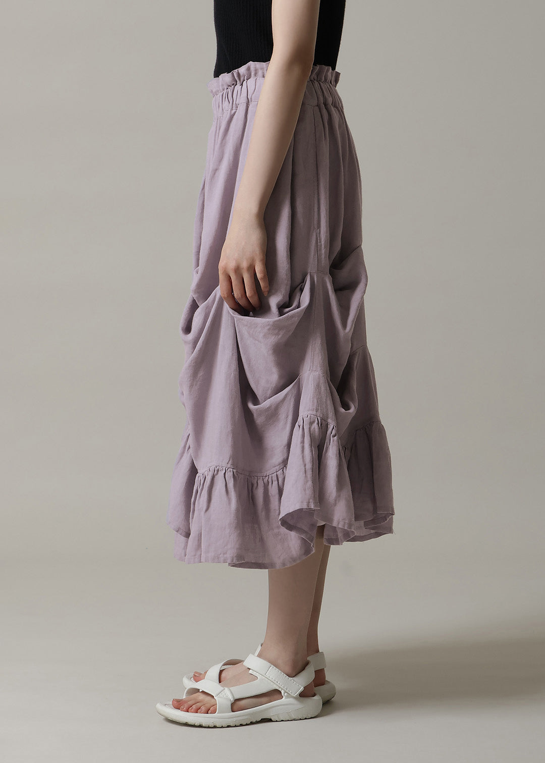 Yuragi Random Pinch Skirt Linen