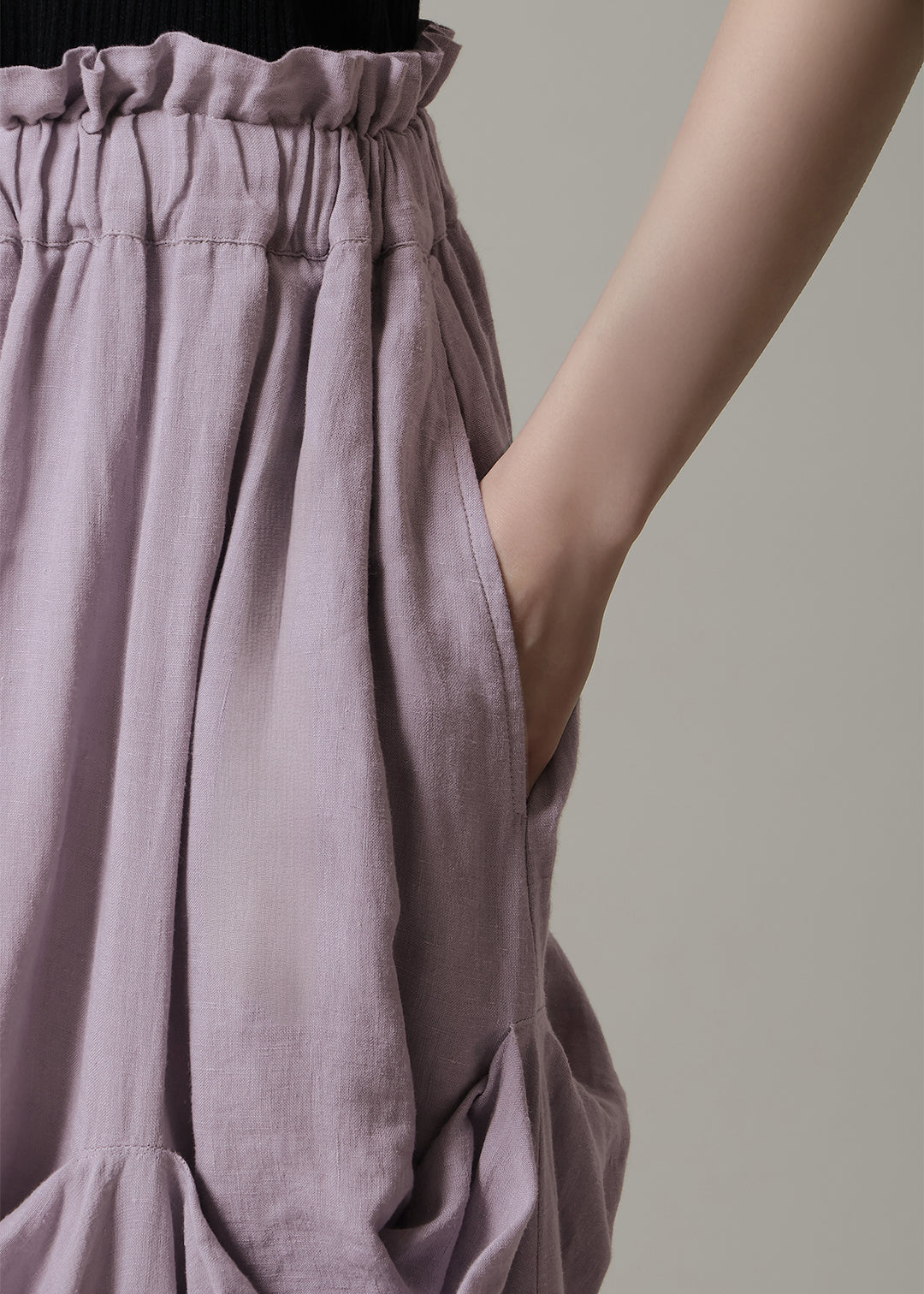 Yuragi Random Pinch Skirt Linen