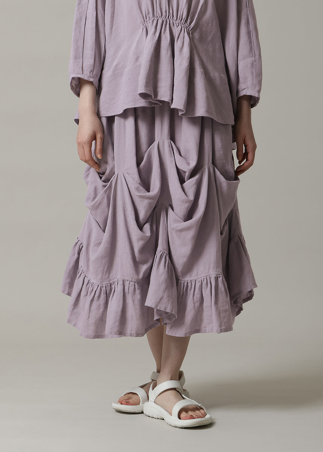 Yuragi Random Pinch Skirt Linen