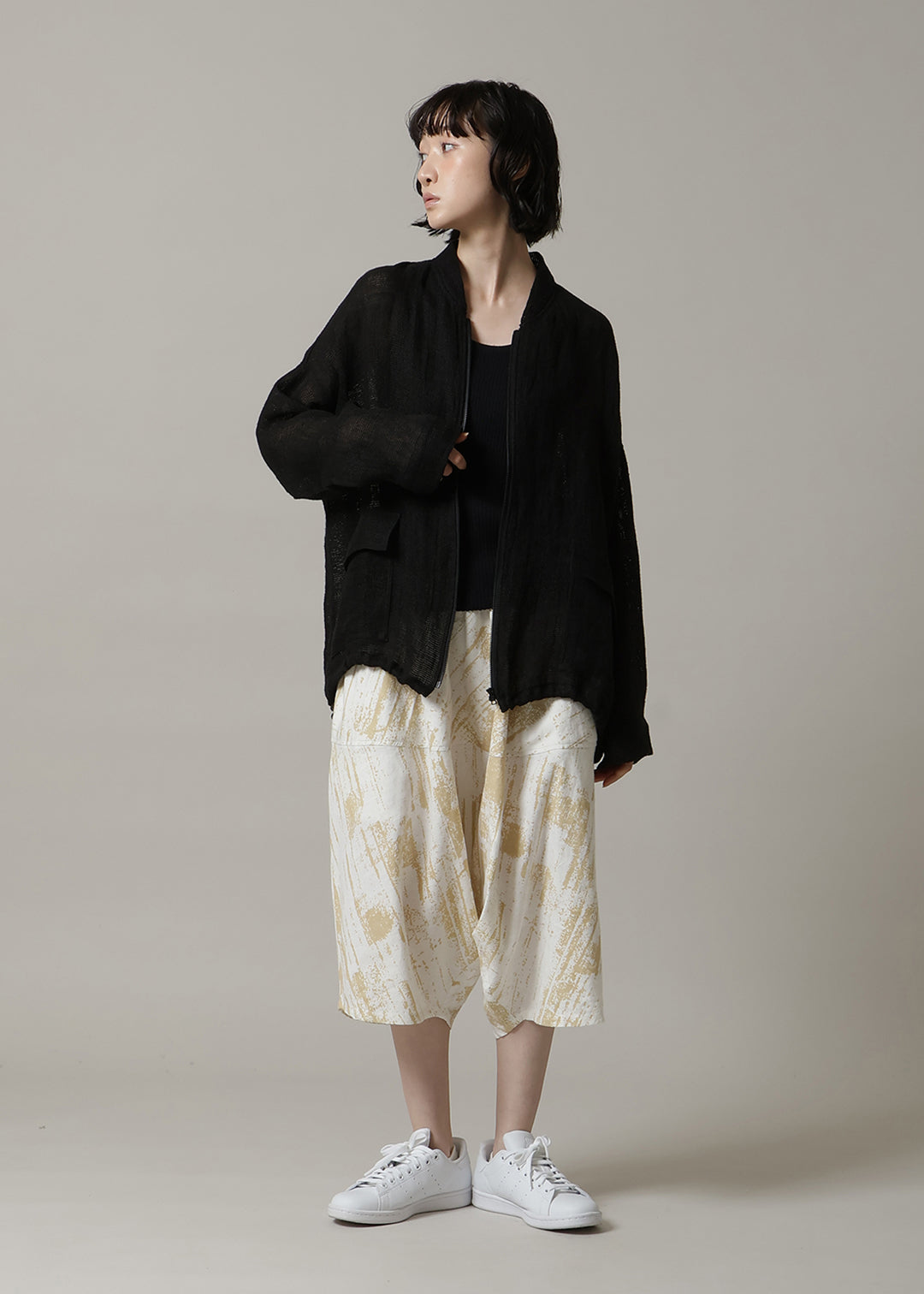 Yuragi Cropped Pants Printed L/K