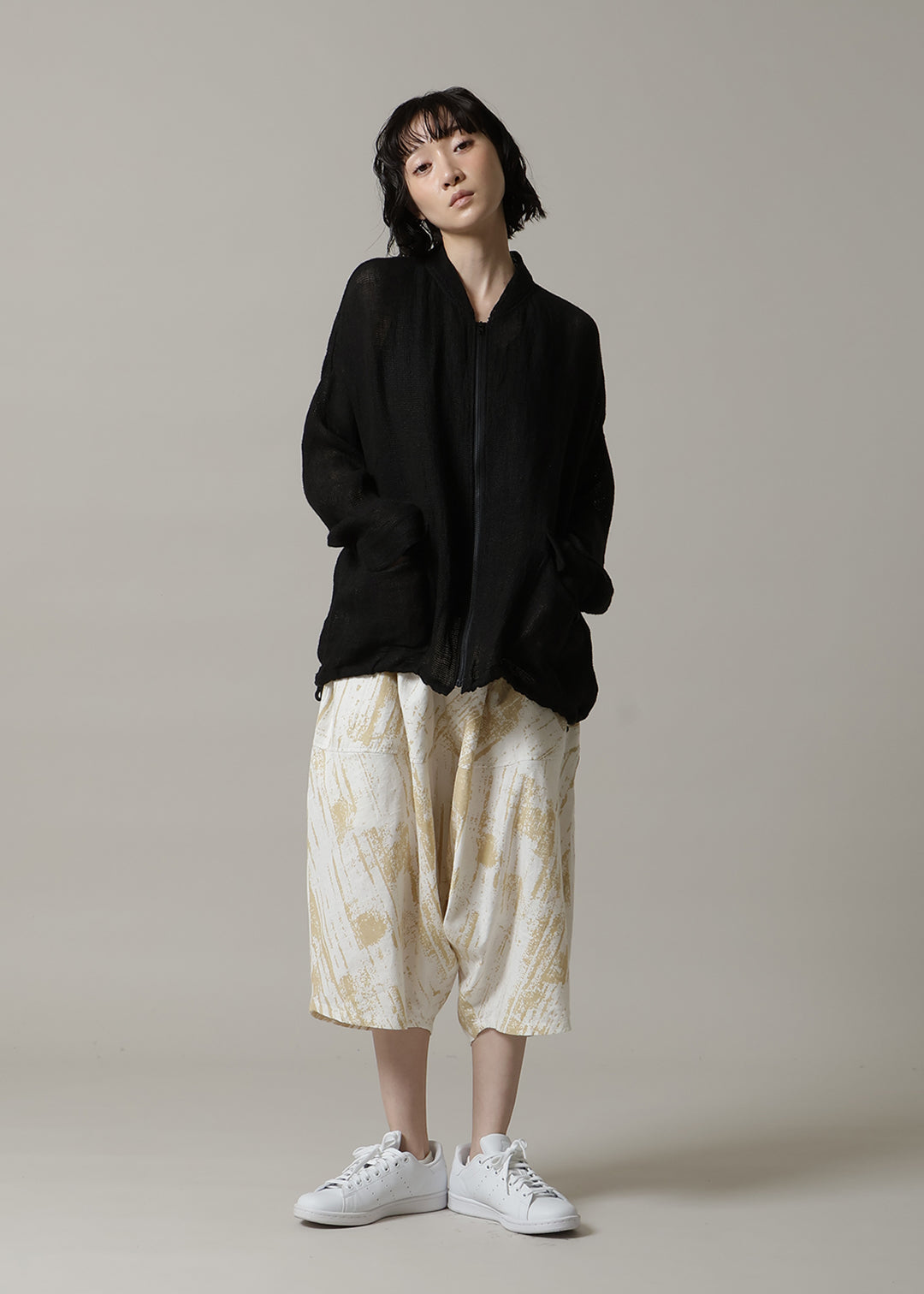 Yuragi Cropped Pants Printed L/K