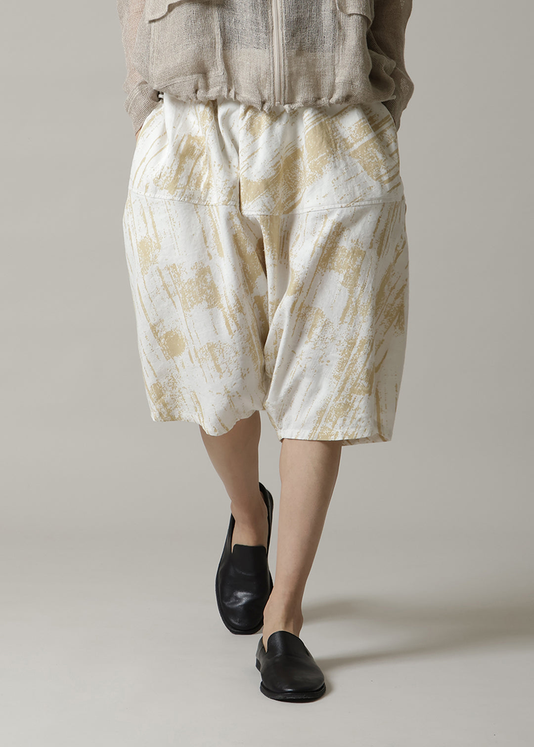 Yuragi Cropped Pants Printed L/K