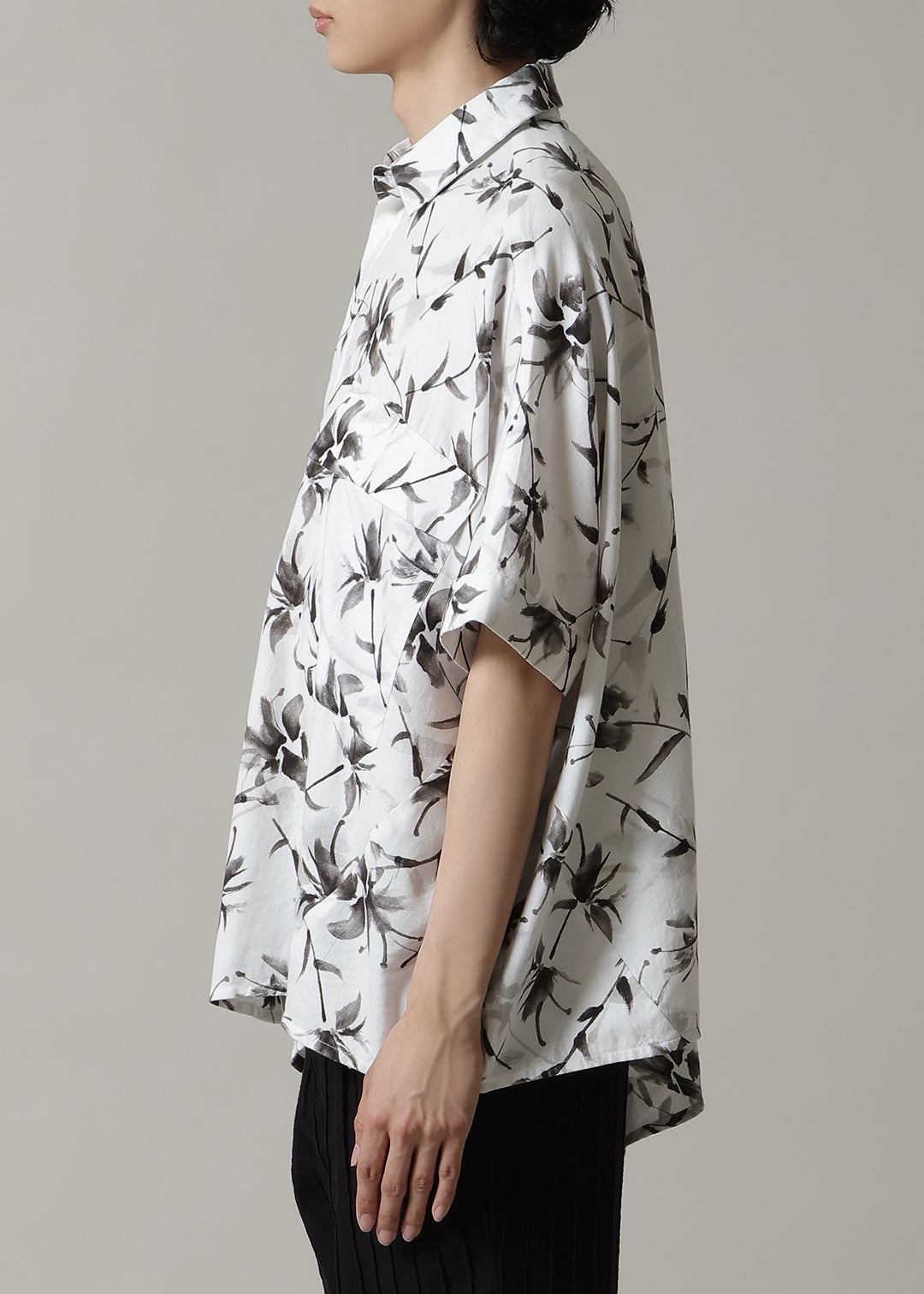 Asymme Side Long SH Printed Khadi