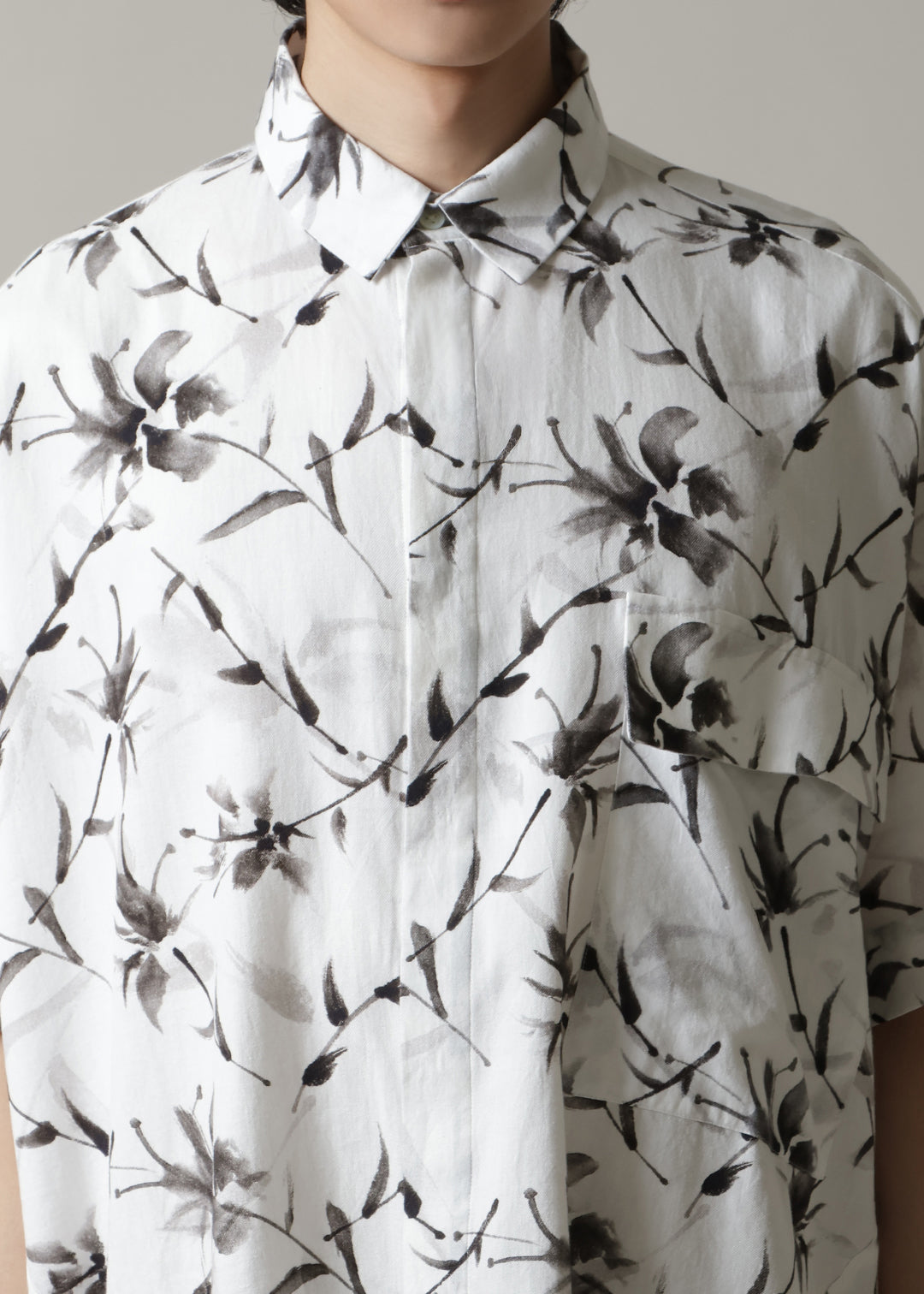 Asymme Side Long SH Printed Khadi