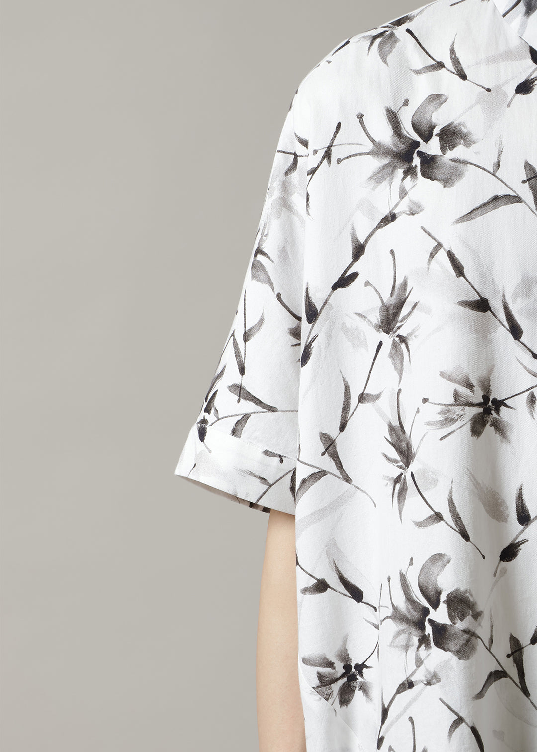 Asymme Side Long SH Printed Khadi