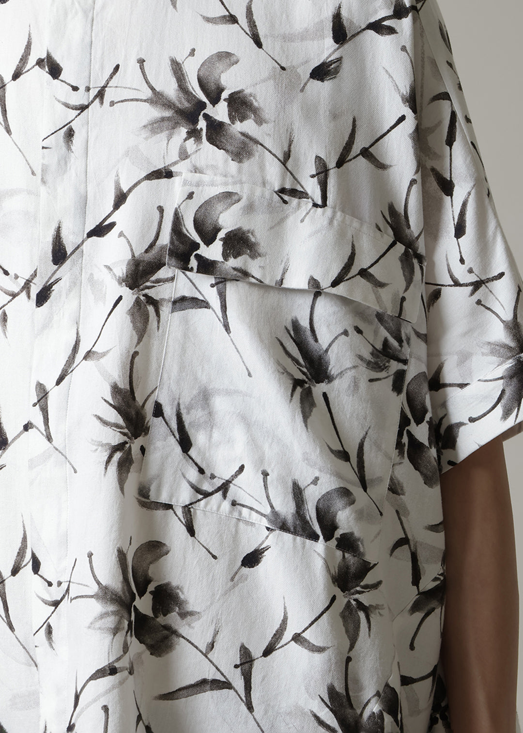 Asymme Side Long SH Printed Khadi