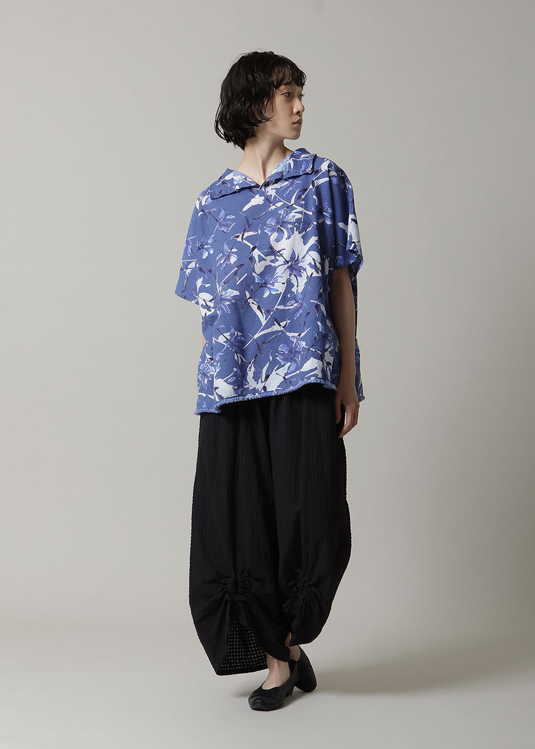Yui High Neck Tops Printed Khadi
