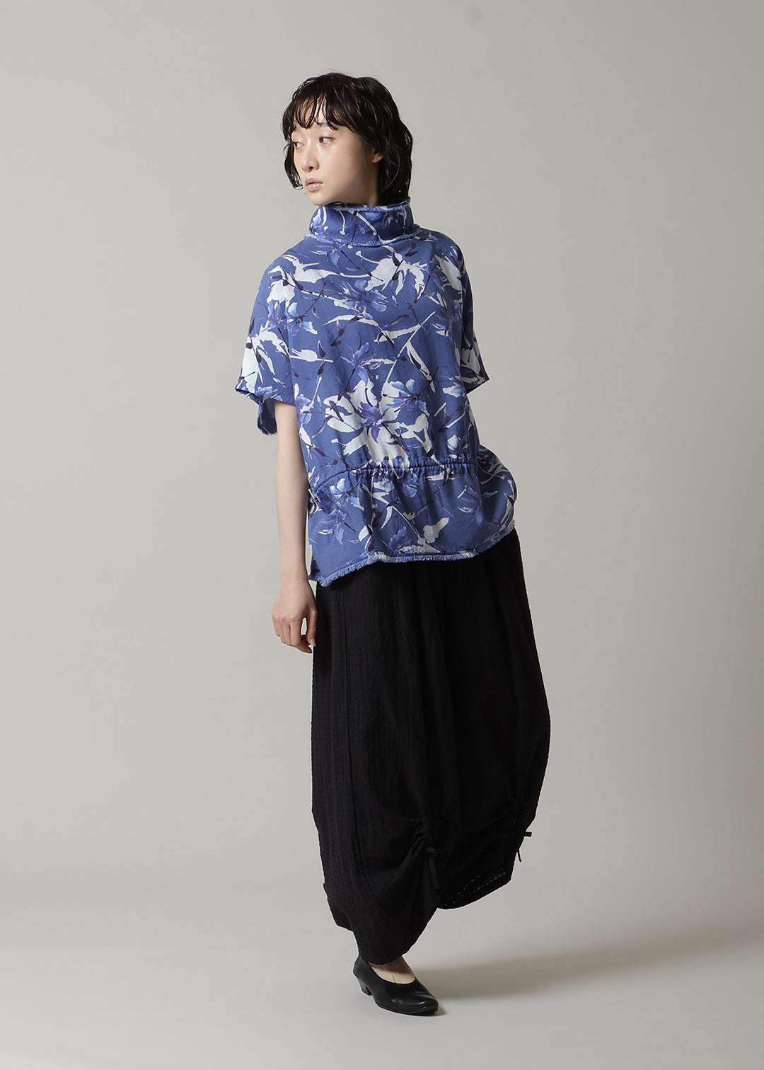 Yui High Neck Tops Printed Khadi