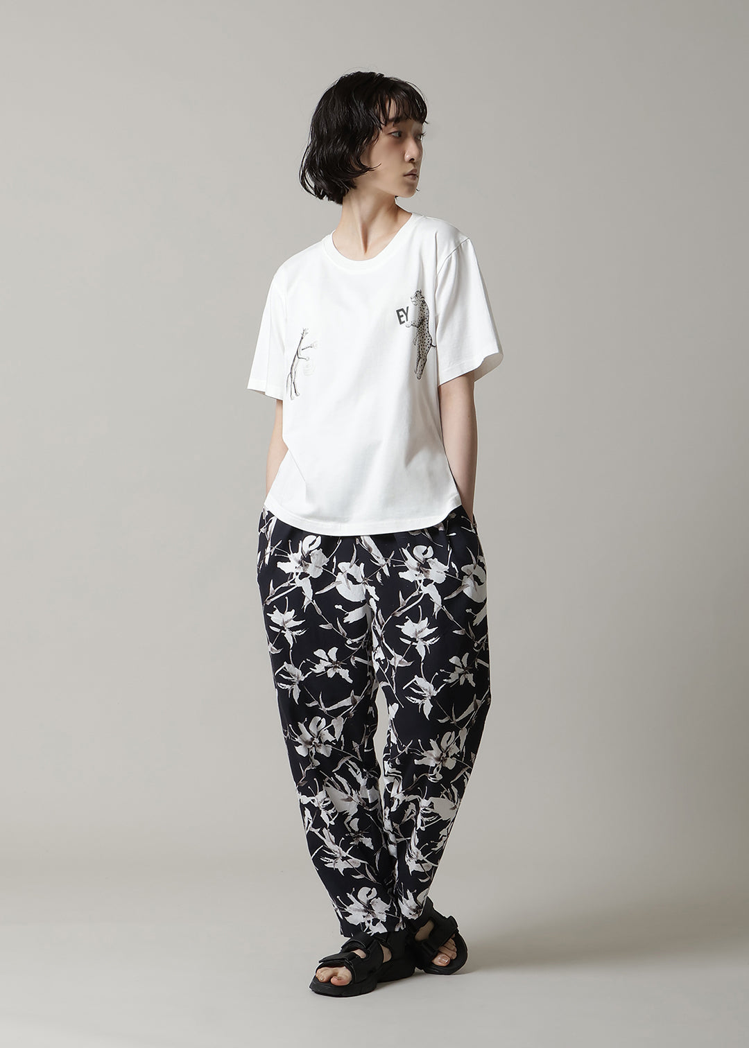 Kaname Simple Pants Printed Khadi