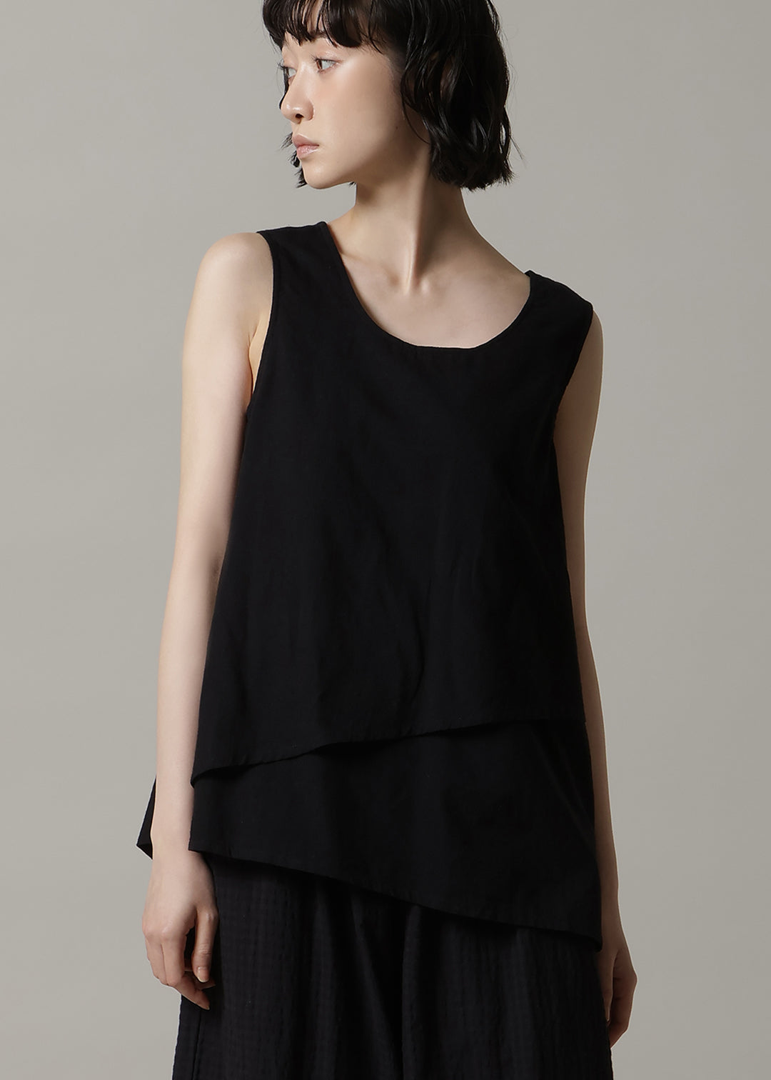 Asymme Layered Tanktop 200s Khadi