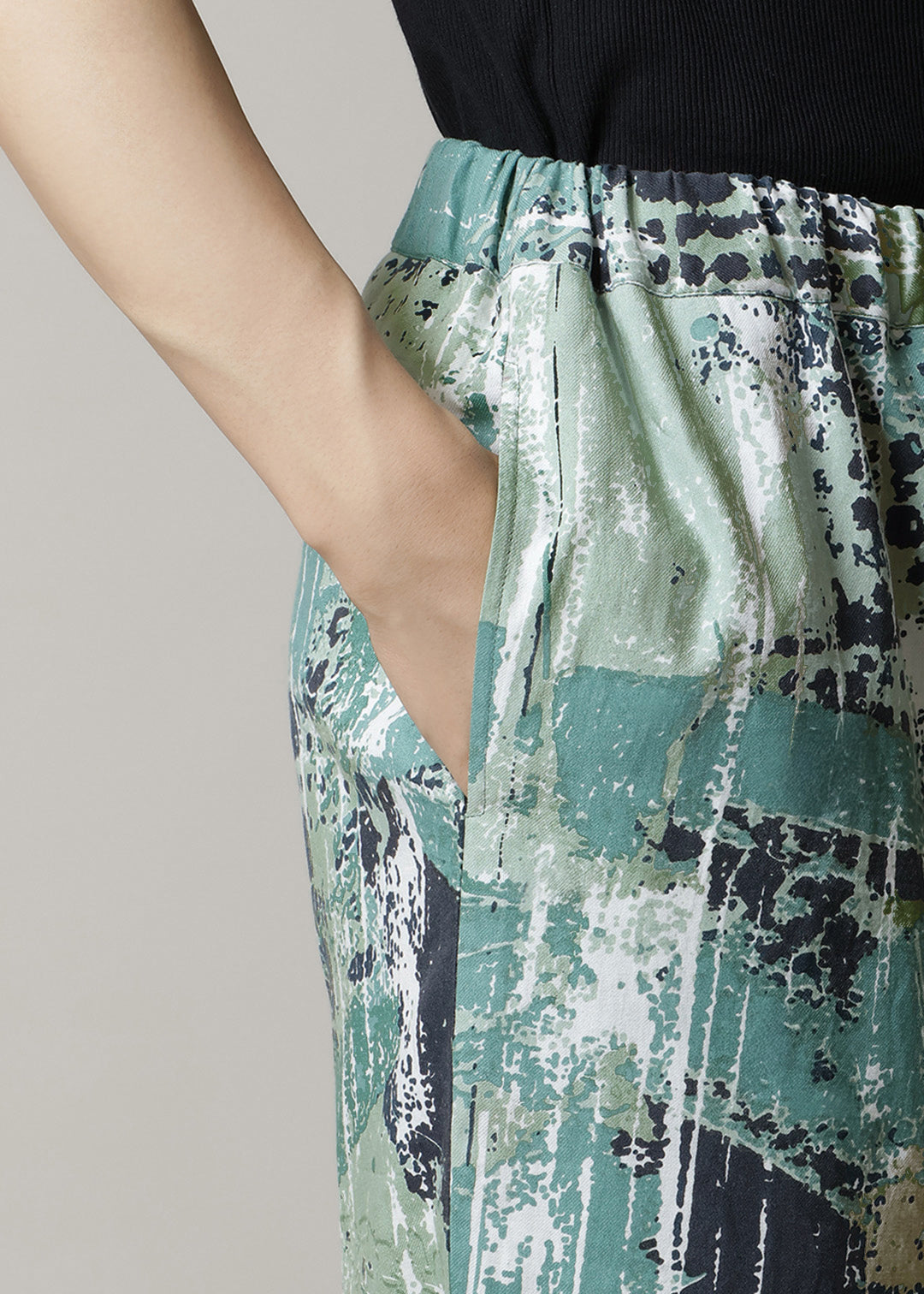 Kaname Simple Pants Printed Khadi