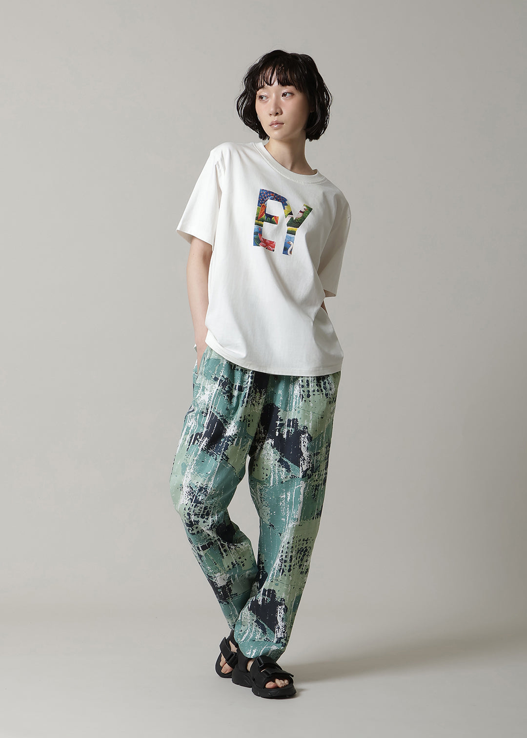 Kaname Simple Pants Printed Khadi