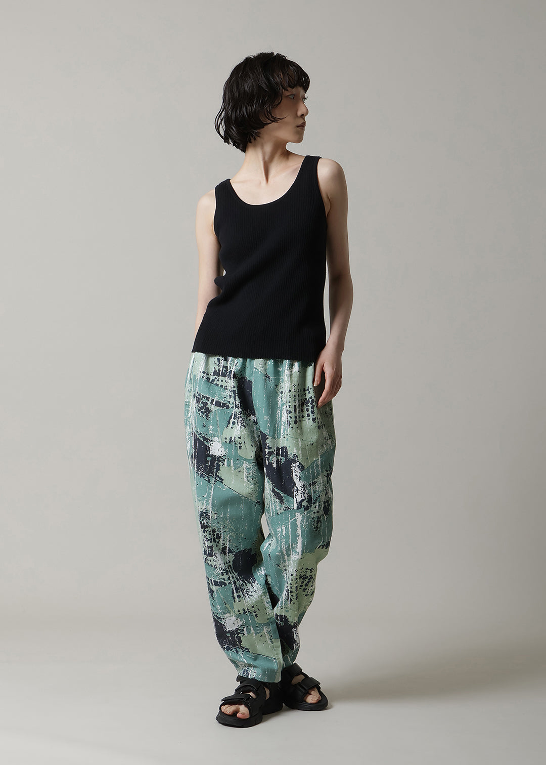 Kaname Simple Pants Printed Khadi