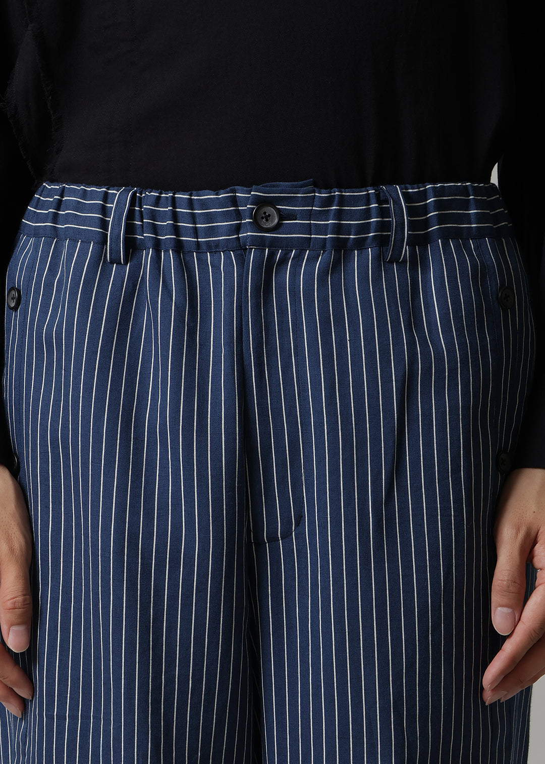 Xing Side Button Pants L/C stripe