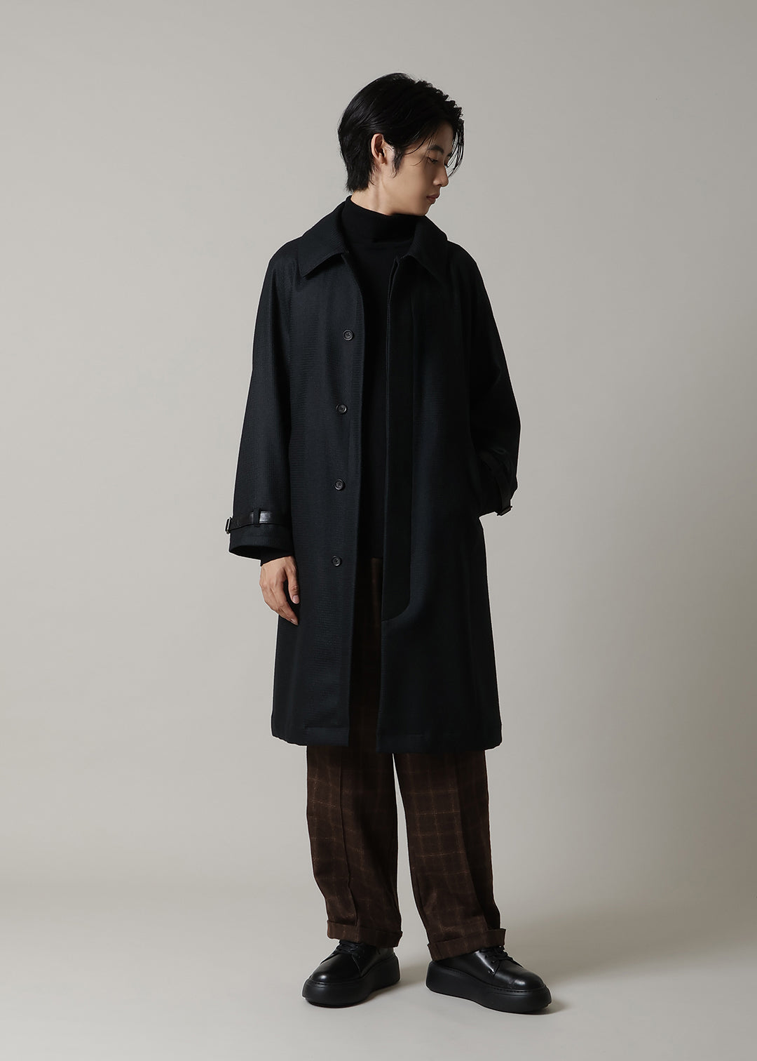 Kaname Trench Coat Scotsman Waffle