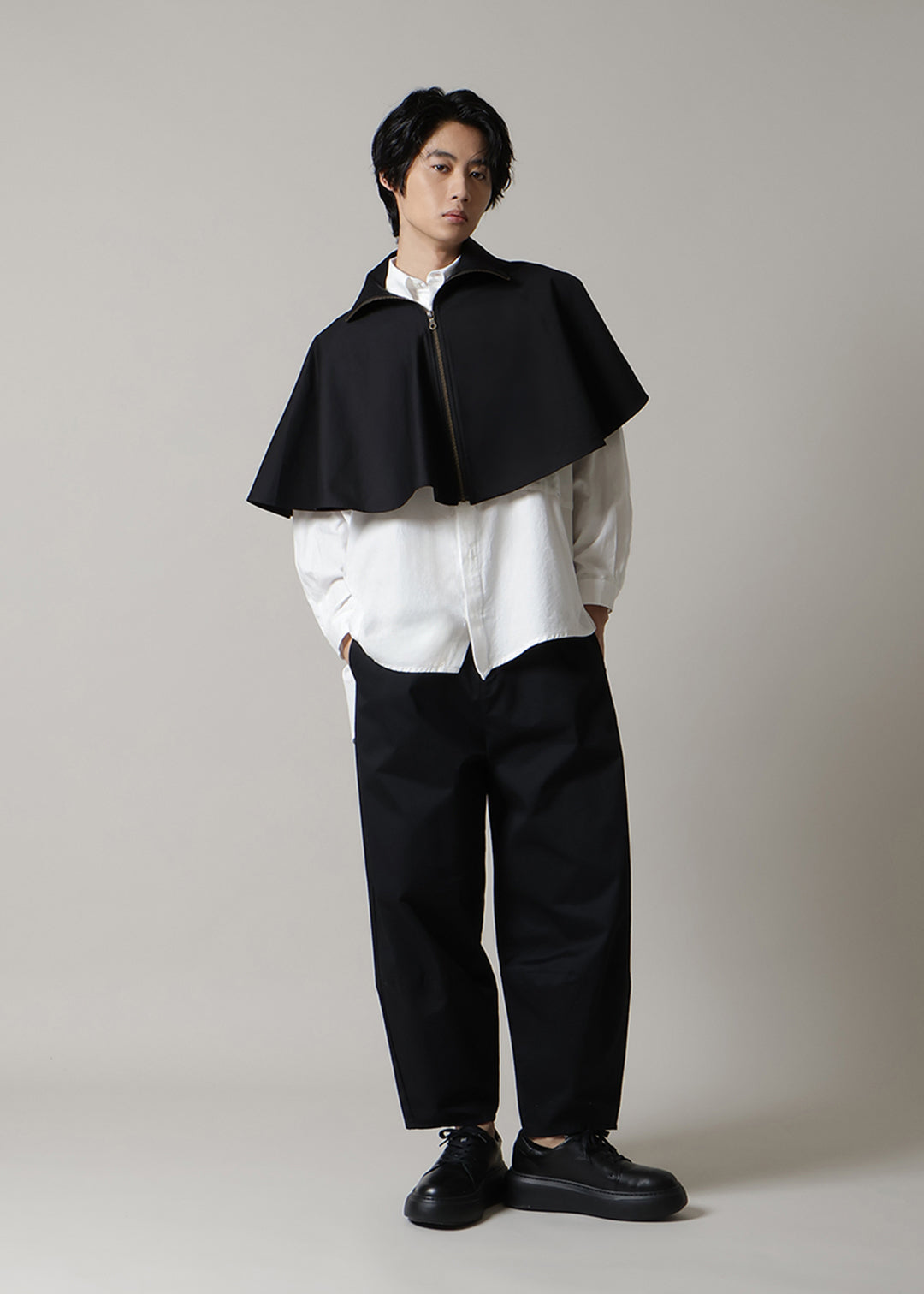 Sculpted Micro Poncho Cotton Chino