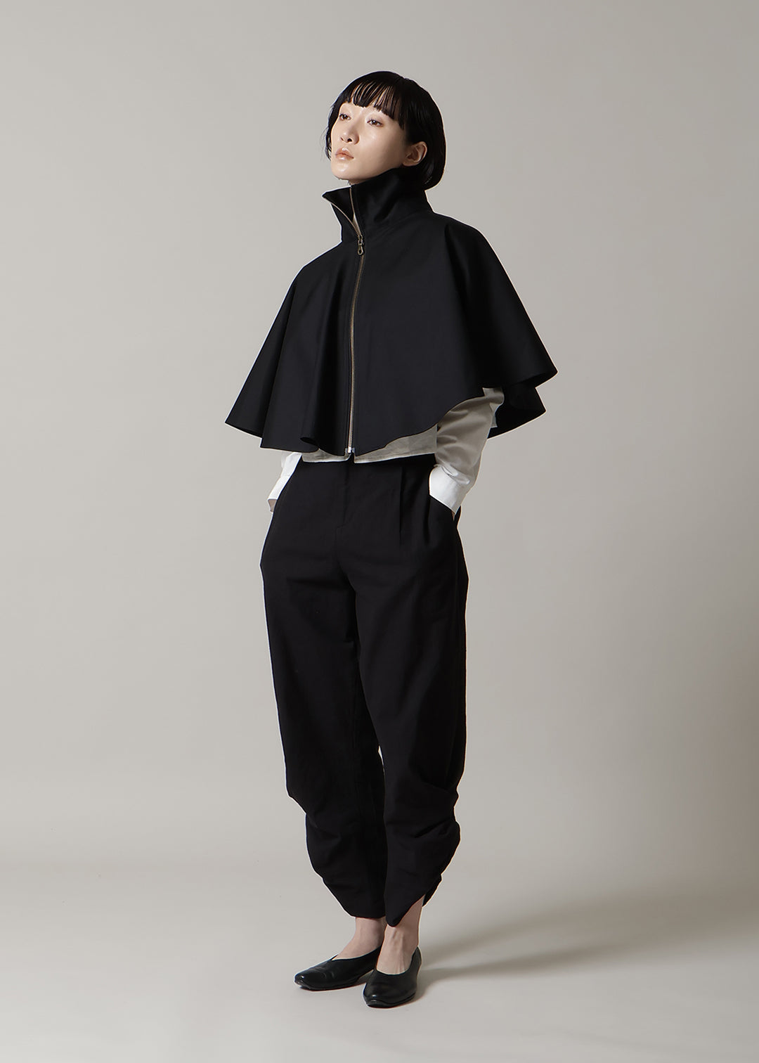 Sculpted Micro Poncho Cotton Chino
