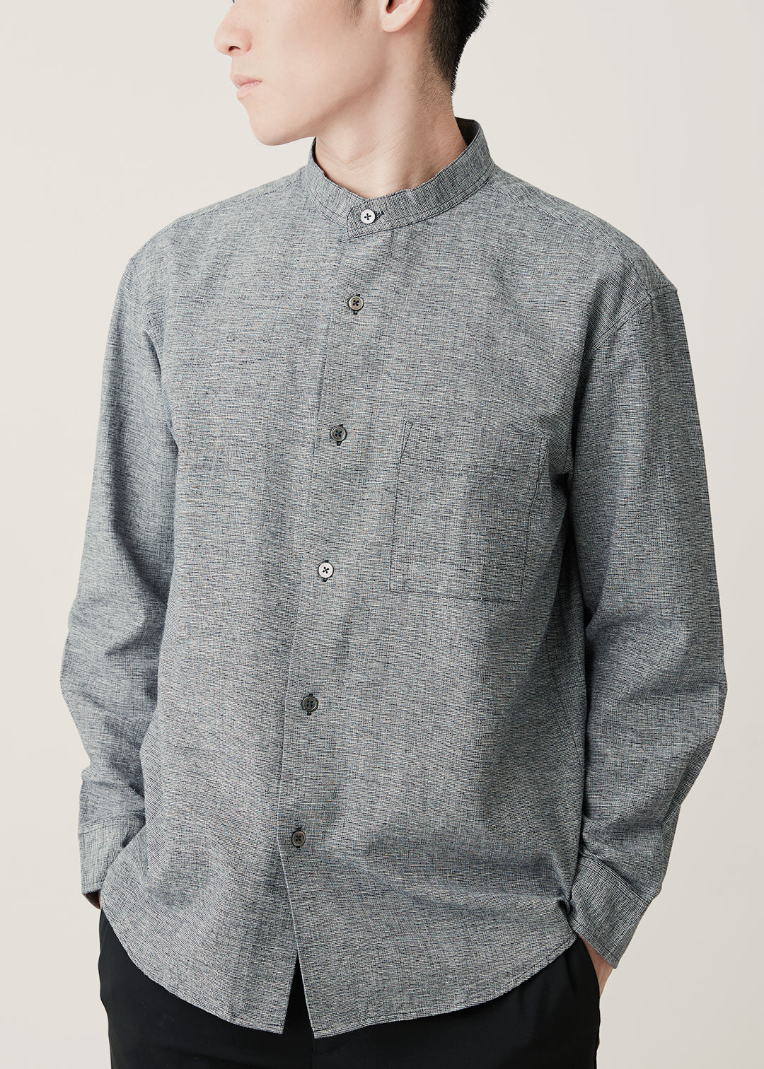 Summer Oxford Mens Stand/C Shirt