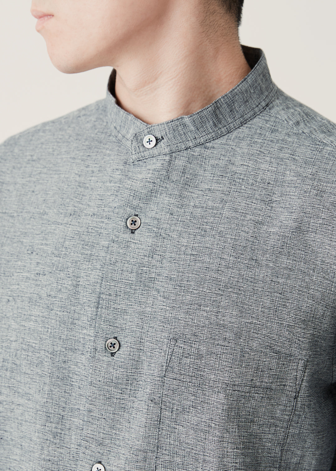 Summer Oxford Mens Stand/C Shirt