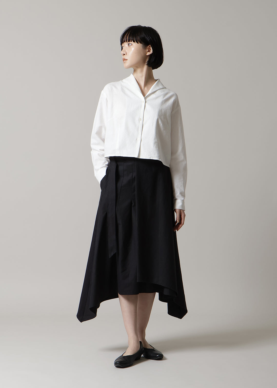 Sculpted Wrap Skirt 150tw Khadi