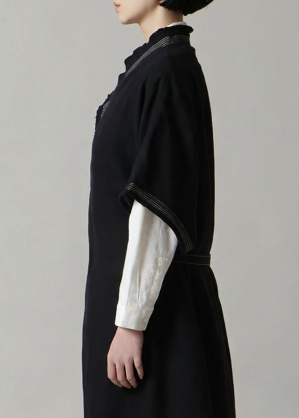 Matou Stitched Long Vest 56tw Khadi