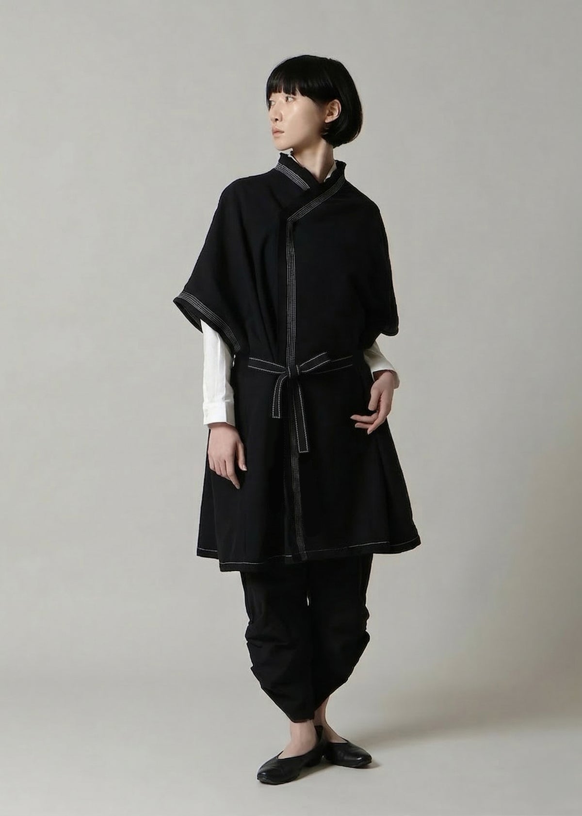 Matou Stitched Long Vest 56tw Khadi