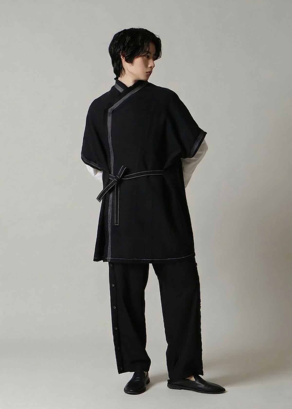 Matou Stitched Long Vest 56tw Khadi