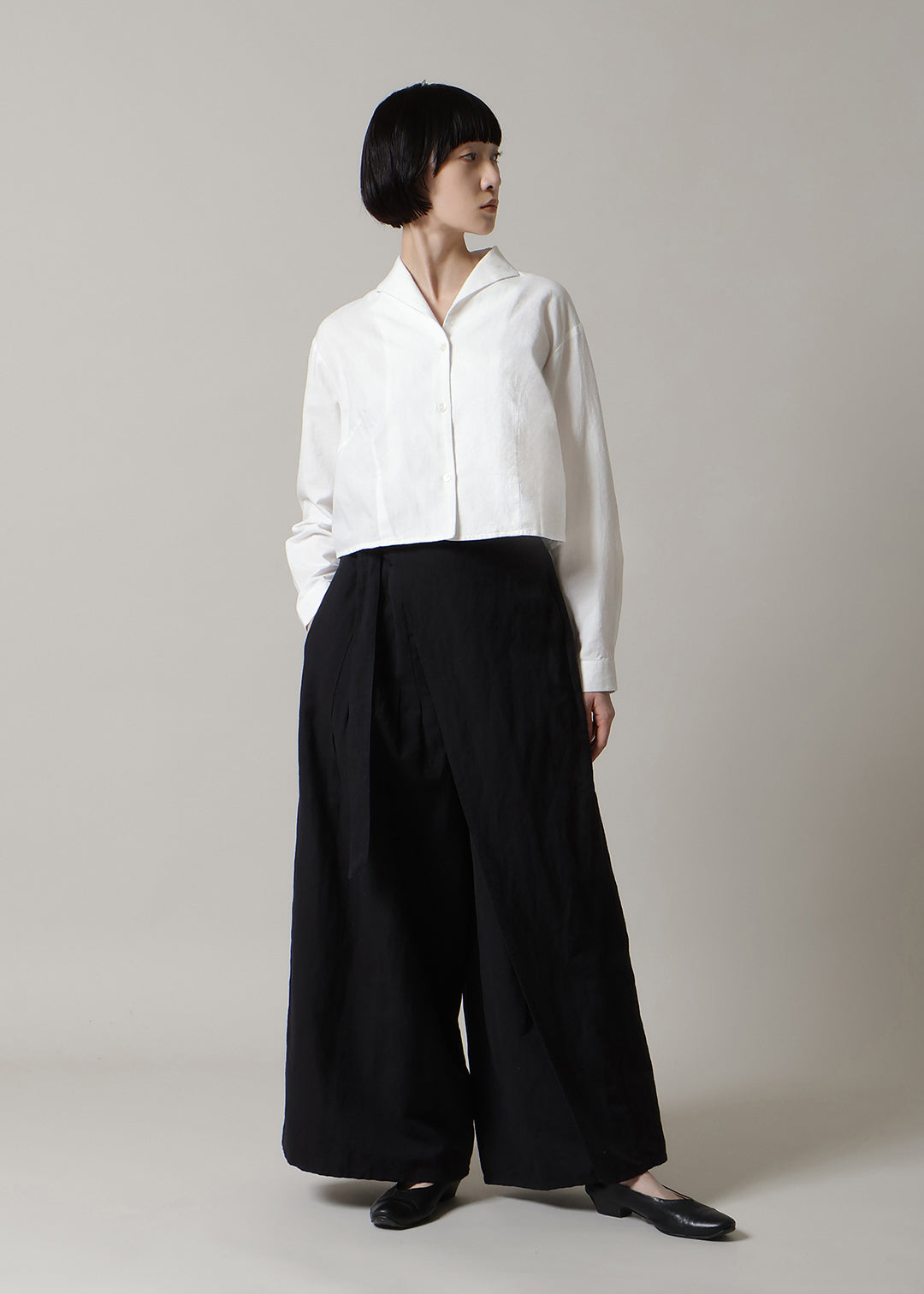 Sculpted Wrap Pants Linen Khadi