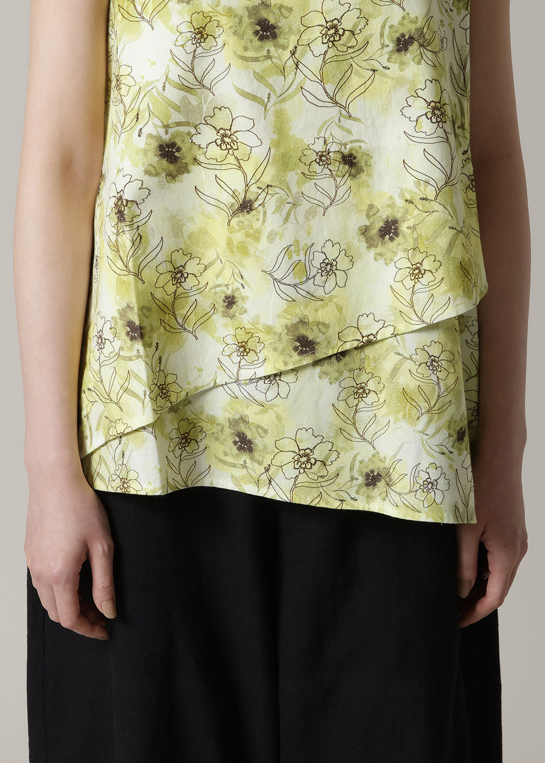 Asymme Layered Tanktop Print Khadi