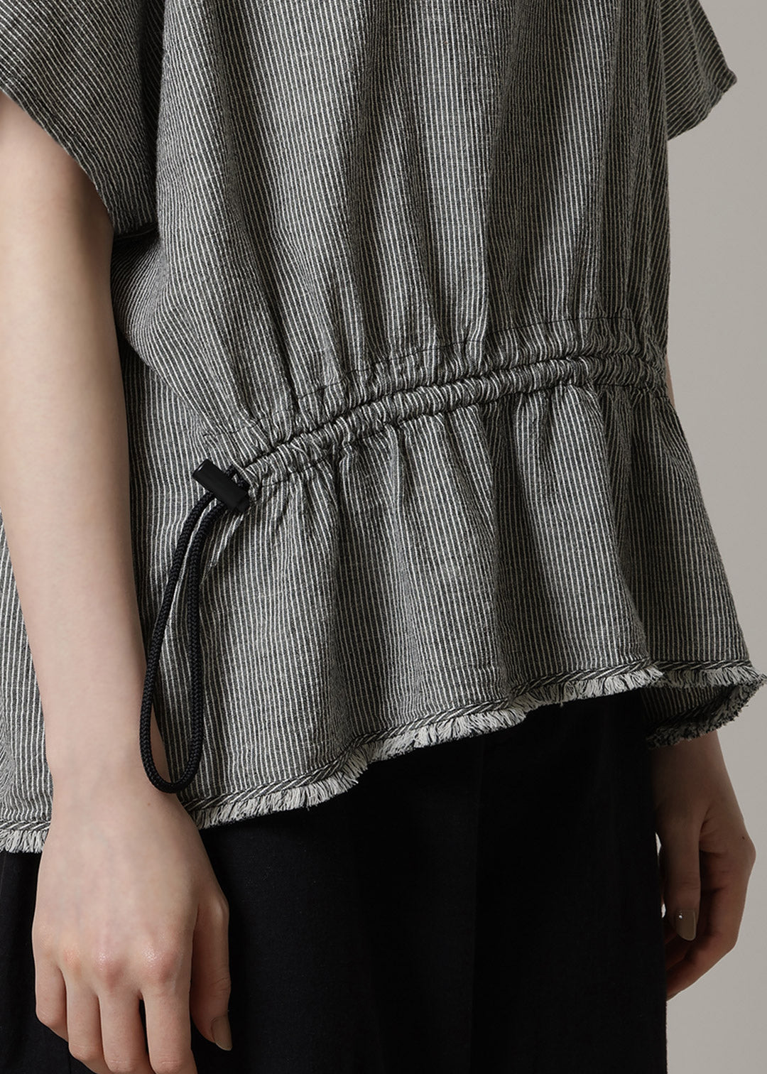 Yui High Neck Tops 56s stripe