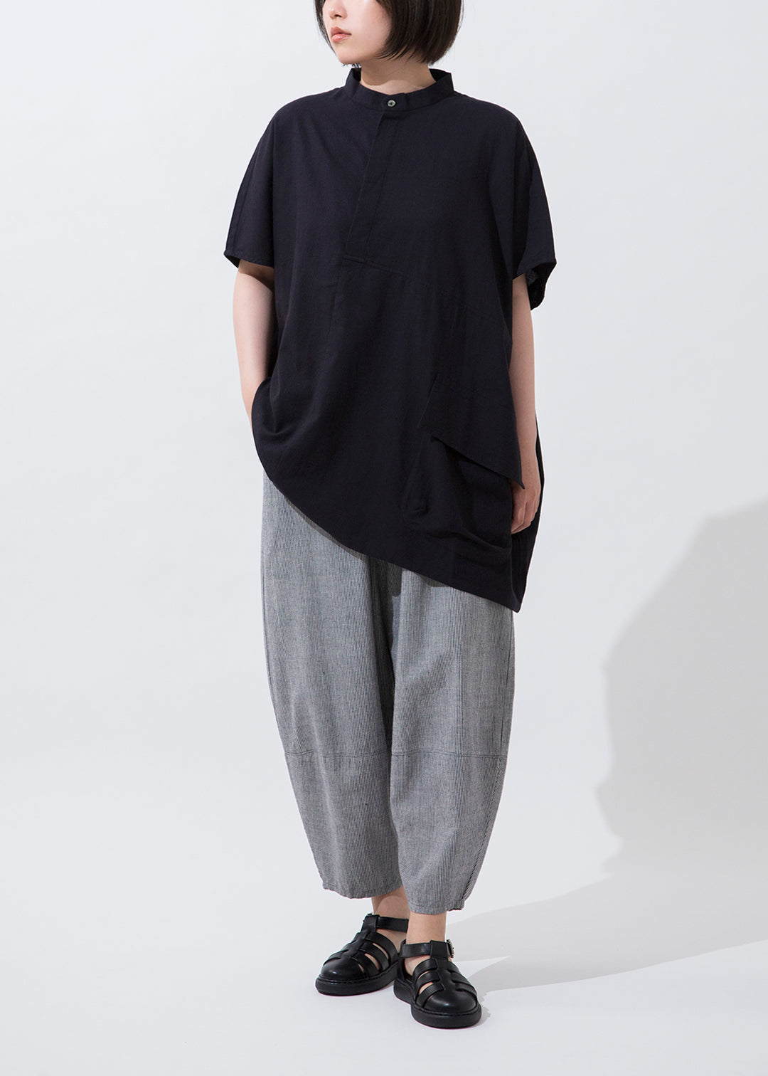 Asymme Half-SL Shirt 100dt Khadi